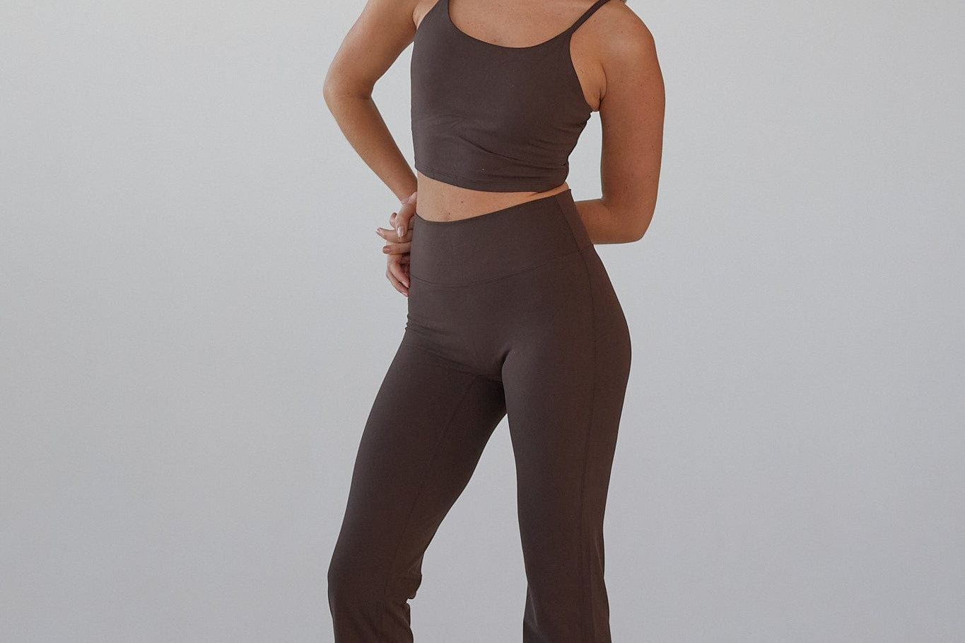 Exercere Tops Neaty Tank Top - Pecan Brown